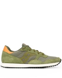 olivgrüne Wildleder Turnschuhe von Saucony