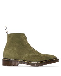 olivgrüne Wildlederfreizeitstiefel von Dr. Martens