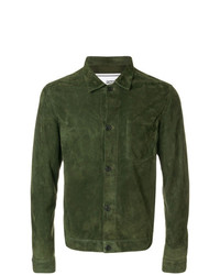 olivgrüne Shirtjacke aus Wildleder von AMI Alexandre Mattiussi