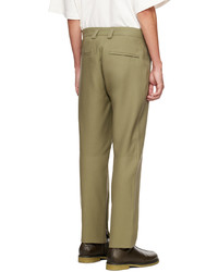 olivgrüne Wollchinohose von Jil Sander