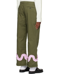 olivgrüne Wollchinohose von Sky High Farm Workwear