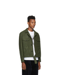 olivgrüne Wollshirtjacke von Noah NYC