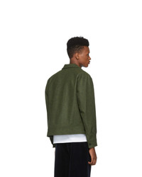 olivgrüne Wollshirtjacke von Noah NYC