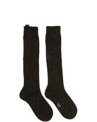 olivgrüne Wollsocken