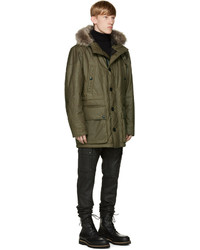 olivgrüner Baumwollparka von Belstaff