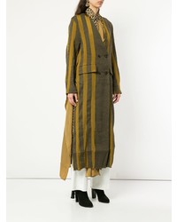 olivgrüner bedruckter Mantel von Uma Wang