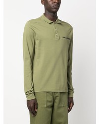 olivgrüner bedruckter Polo Pullover von Karl Lagerfeld