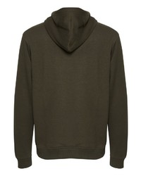 olivgrüner bedruckter Pullover mit einem Kapuze von BLEND