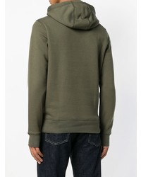 olivgrüner bedruckter Pullover mit einem Kapuze von Tommy Hilfiger