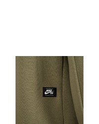 olivgrüner bedruckter Pullover mit einem Kapuze von Nike SB