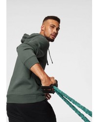 olivgrüner bedruckter Pullover mit einem Kapuze von Reebok