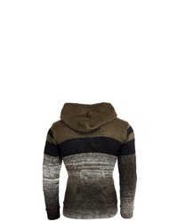 olivgrüner bedruckter Pullover mit einem Kapuze von RUSTY NEAL