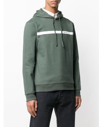 olivgrüner bedruckter Pullover mit einem Kapuze von A.P.C.