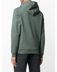 olivgrüner bedruckter Pullover mit einem Kapuze von A.P.C.