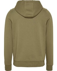 olivgrüner bedruckter Pullover mit einem Kapuze von Tommy Jeans