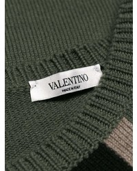 olivgrüner bedruckter Pullover mit einem Rundhalsausschnitt von Valentino