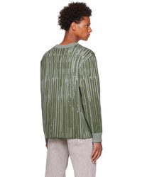 olivgrüner bedruckter Pullover mit einem Rundhalsausschnitt von A-Cold-Wall*