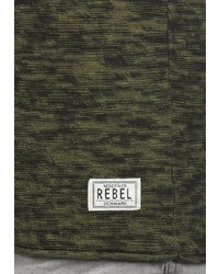 olivgrüner bedruckter Pullover mit einem Rundhalsausschnitt von Redefined Rebel