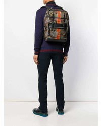 olivgrüner bedruckter Rucksack von Etro