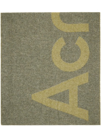 olivgrüner bedruckter Schal von Acne Studios