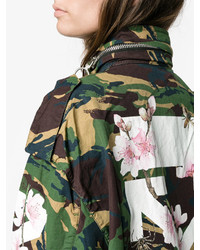 olivgrüner Camouflage Baumwollparka von Off-White