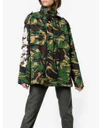 olivgrüner Camouflage Baumwollparka von Off-White