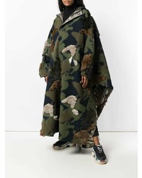 olivgrüner Camouflage Cape Mantel von Liska