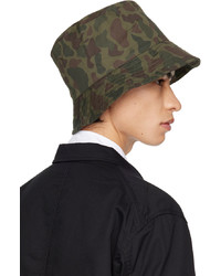 olivgrüner Camouflage Fischerhut von Engineered Garments