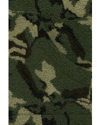 olivgrüner Camouflage Fleece-Pullover mit einem Kapuze von BLEND