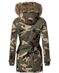 olivgrüner Camouflage Parka von Navahoo