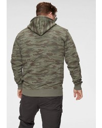 olivgrüner Camouflage Pullover mit einem Kapuze von Alpha Industries