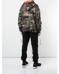 olivgrüner Camouflage Pullover mit einem Kapuze von Mostly Heard Rarely Seen