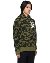 olivgrüner Camouflage Pullover mit einem Kapuze von BAPE