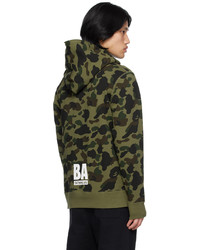 olivgrüner Camouflage Pullover mit einem Kapuze von BAPE