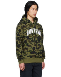 olivgrüner Camouflage Pullover mit einem Kapuze von BAPE