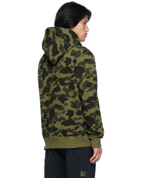 olivgrüner Camouflage Pullover mit einem Kapuze von BAPE