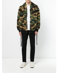 olivgrüner Camouflage Pullover mit einem Kapuze von Faith Connexion