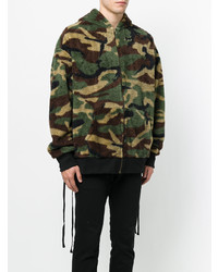 olivgrüner Camouflage Pullover mit einem Kapuze von Faith Connexion