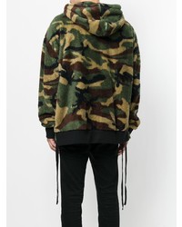 olivgrüner Camouflage Pullover mit einem Kapuze von Faith Connexion