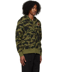 olivgrüner Camouflage Pullover mit einem Kapuze von BAPE