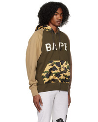 olivgrüner Camouflage Pullover mit einem Kapuze von BAPE