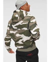 olivgrüner Camouflage Pullover mit einem Kapuze von Nike Sportswear