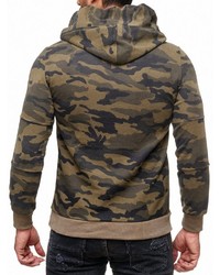 olivgrüner Camouflage Pullover mit einem Kapuze von RUSTY NEAL