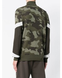 olivgrüner Camouflage Pullover mit einem Reißverschluß von Neil Barrett