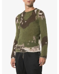 olivgrüner Camouflage Pullover mit einem Rundhalsausschnitt von Alyx