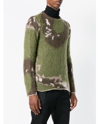 olivgrüner Camouflage Pullover mit einem Rundhalsausschnitt von Alyx