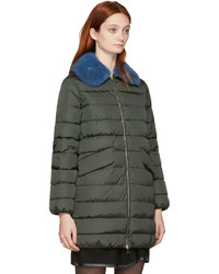 olivgrüner Daunenmantel von Moncler