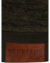 olivgrüner Fleece-Pullover mit einem Kapuze von Naketano