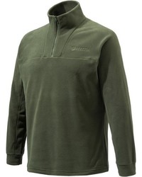 olivgrüner Fleece-Pullover mit einem Reißverschluss am Kragen von Beretta