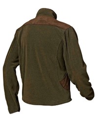 olivgrüner Fleece-Pullover mit einem Reißverschluß von Härkila